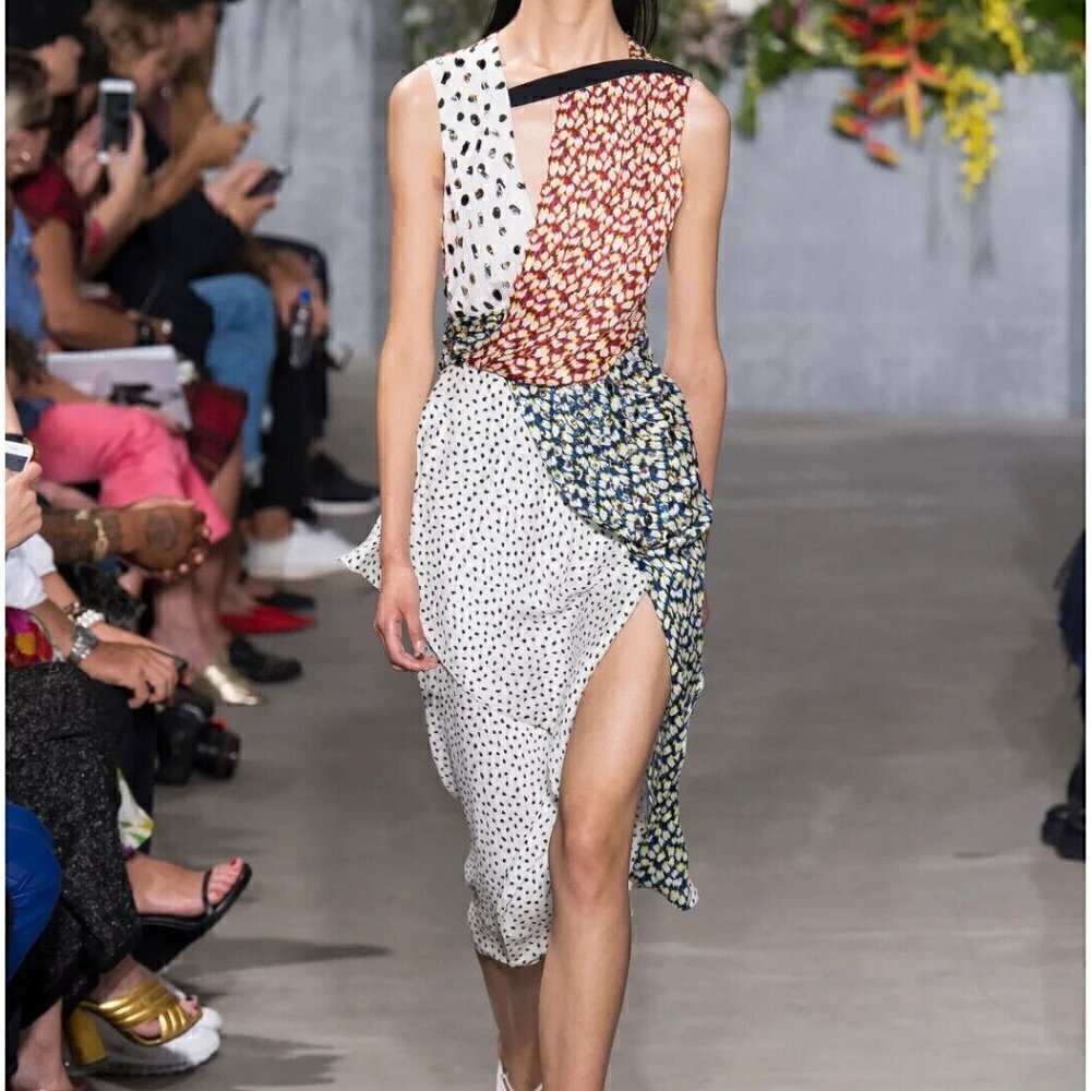Jason Wu Crinkle Silk Sleeveless Knot Dress Spring Summer 2018 Women's 4 Small
